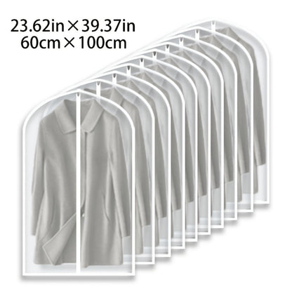Ten-Piece Translucent Hanging Garment Bag Set with Full Zippers in Four Exact Length Options
