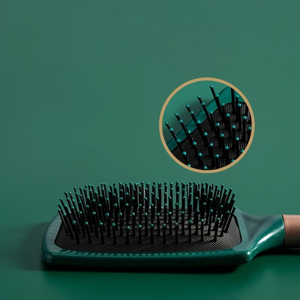 Hair Accessories Five-Piece Green Brush and Comb Set with Cushion Brush, Pick and Styling Tools