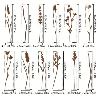 Metal Flower Stems | Rusty Wild Bouquet Vase Outdoor Garden Decor