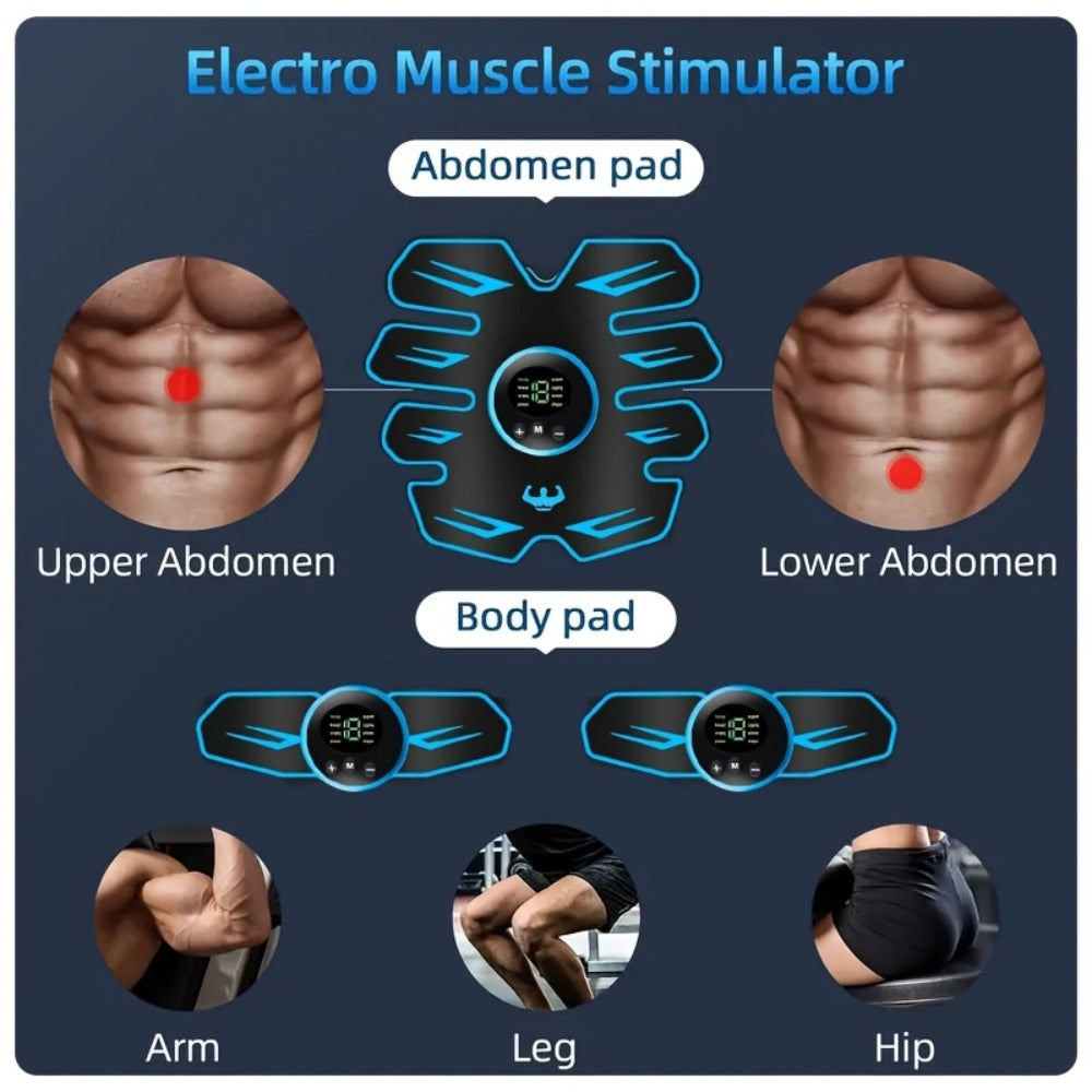 Fitness Equipment EMS Abdominal Pad Set with Digital Controllers and Blue or Orange Accent Options