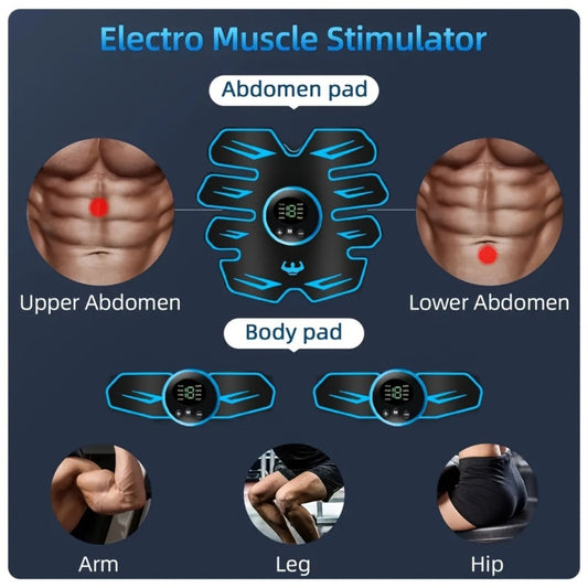 EMS Muscle Stimulator Abdominal Trainer Electric ABS Toning Belt for Core Strengthening Fat Burning Body Sculpting Home Gym Fitness Equipment for Men and Women