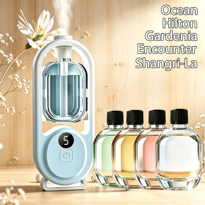 USB Essential Oil Diffuser with Five-Level Display, Multicolor Light and One-, Three- or Five-Bottle Bundles