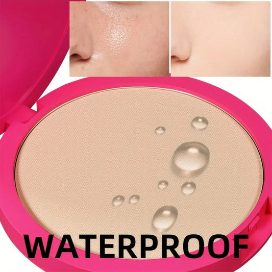 Waterproof Powder Foundation Matte Full Coverage Non-Cakey Formula 0.31oz Compact - Long-Lasting Shine Control for All Skin Types Light to Medium Tone, Everyday Office Outdoor Travel Makeup for Women