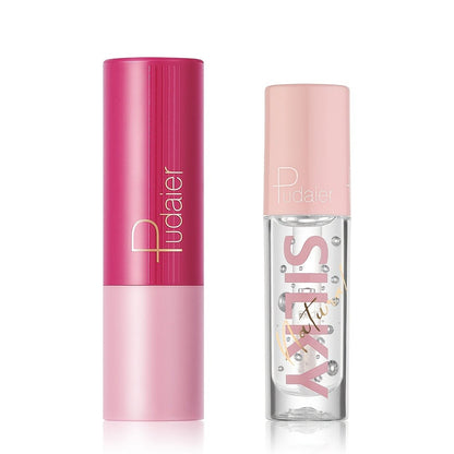 Two-in-One Lip Liner and Lip Oil Duo with Precision Pencil Tip and Gloss Finish for Everyday Makeup