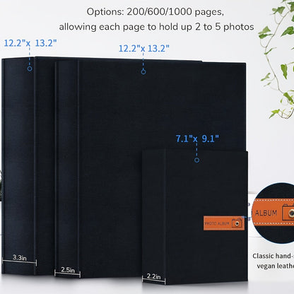 Linen-Cover Photo Album for 4 x 6-Inch Prints in Six Colors, with 200- or 1,000-Pocket Options