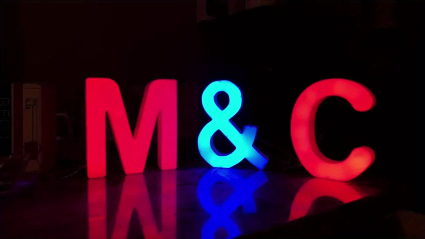 RGB LED Letter and Number Light with 38 Checkout Shapes, USB Power, App Control and Music Sync
