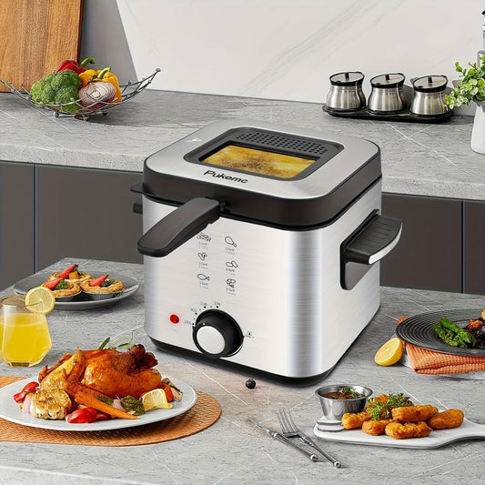Deep Fryer 1500W Electric – Non-Stick Stainless Steel Frying Pot with Adjustable Temperature Control & Frying Basket, 1.5L / 2.5L / 3L / 5L / 6L Capacity for Home Kitchen