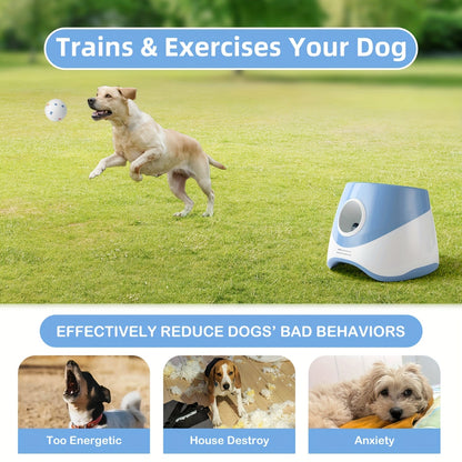 Dog Ball Launcher Automatic - 3-Speed Adjustable Ball Thrower Machine with 3 Chew-Proof Tennis Balls, Safe Low Voltage Under 36V, Indoor and Outdoor Dog Training Toy for Puppies and Active Dogs
