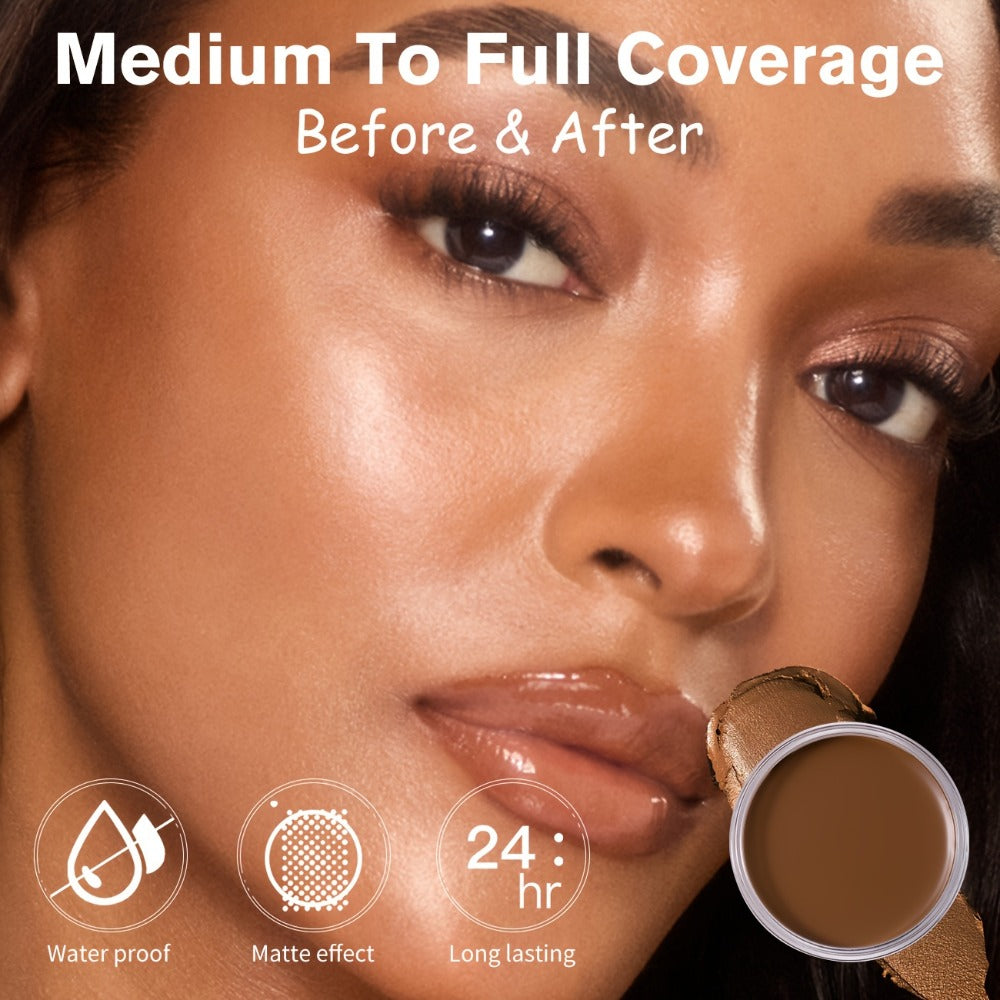 Velvet-Look Cream Foundation in 0.7 oz Round Jar with Six Shade Options from Light to Deep