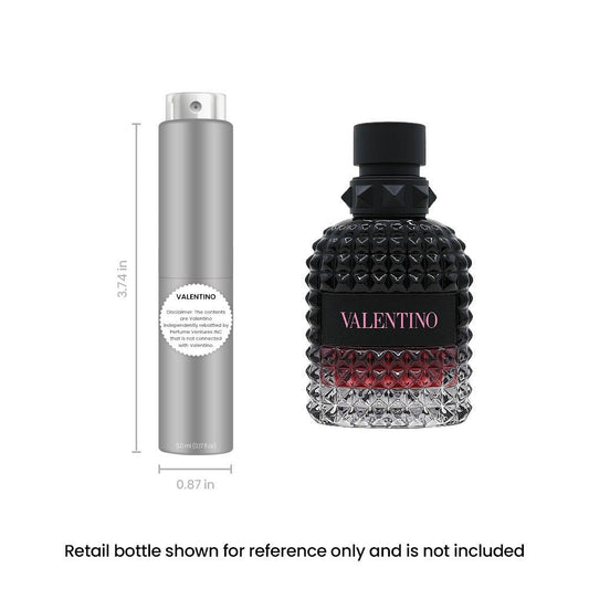 Eau de Parfum Born in Roma Intense Uomo 5ml Travel Spray in Slim Portable Atomizer for Daily Wear