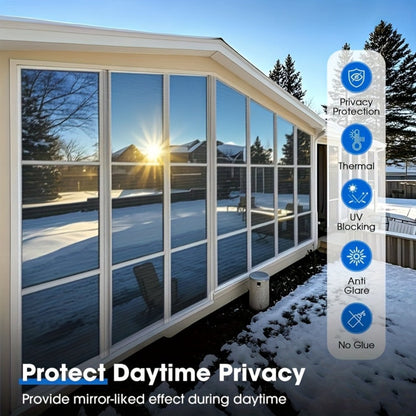 One Way Window Film Static Cling No Glue UV Blocking Heat Control Reflective Mirror Film for Home Office Bathroom