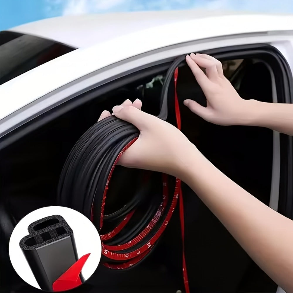 Car Door Seal Strip - 16.73ft Universal Self-Adhesive Rubber Weatherstrip for Noise Reduction & Sound Insulation, Fits Cars, Trucks, SUVs & RVs