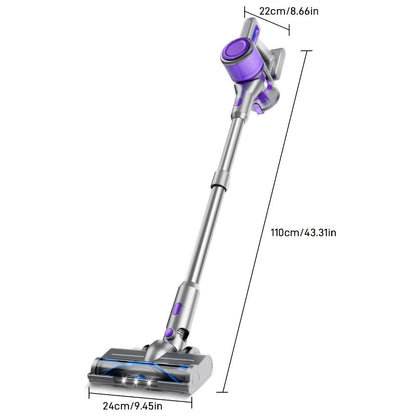 Cordless Stick Vacuum Cleaner 70KPa Brushless Motor 45-Min Runtime Lightweight for Pet Hair Carpet Hard Floor Dust with Cord & Cordless Modes
