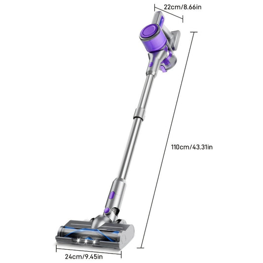 Cordless Stick Vacuum Cleaner 70KPa Brushless Motor 45-Min Runtime Lightweight for Pet Hair Carpet Hard Floor Dust with Cord & Cordless Modes