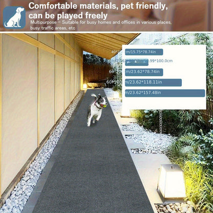 Striped Runner Rug Non-Slip Machine Washable – 100% Polyester PVC Backing Indoor Outdoor Hallway Mat, Soundproof 0.2" Thick Carpet for Kitchen, Patio & Entryway – 5 Colors, 4 Sizes