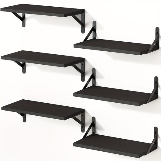 Floating Shelves for Wall – 3 or 6pcs Heavy Duty Farmhouse Wall Shelves for Bedroom, Bathroom, Living Room & Kitchen Decor – Long Ledge Shelf for Storage & Display (Multiple Colors & Sizes)