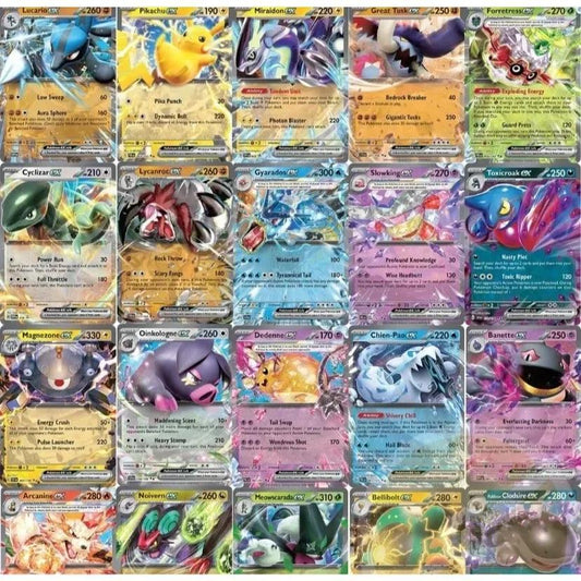 Pokemon 100 Card Lot – 1 Guaranteed Ultra Rare (Mega EX GX V VMAX), 100 Assorted English TCG Cards Near Mint, Authentic Collection Gift for Kids Teens Adults Pokemon Collectors