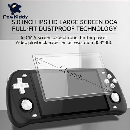 Handheld Game Console Powkiddy RGB10MAX2 with 5-inch IPS, 128GB or 64GB Options, ArkOS for Portable Retro Gaming and Travel Play