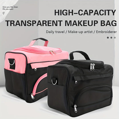Hairdresser Tool Bag Multi-Functional Salon Styling Organizer with Adjustable Strap Large Capacity Hair Makeup Artist Case for Professionals Travel Pink Black Zebra