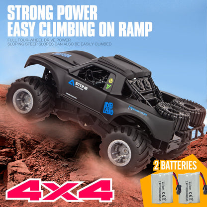 RC Monster Truck or Pickup 1:16 Scale in Five Body and Color Styles with 4WD Layout and Two Rechargeable Batteries