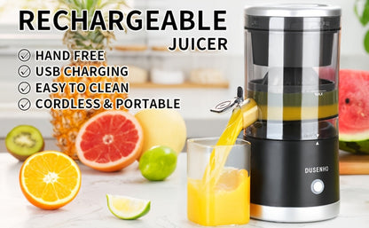 Electric Citrus Juicer Rechargeable USB-C – Portable Electric Orange Juicer Machine with 45W Motor, BPA-Free, Quiet Operation, Cleaning Brush Included, for Orange Lemon Lime