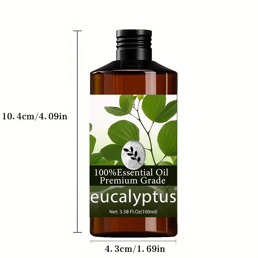 Essential Oil Eucalyptus Aroma in 100ml Bottle for Massage, Aromatherapy, Diffuser and Personal Care