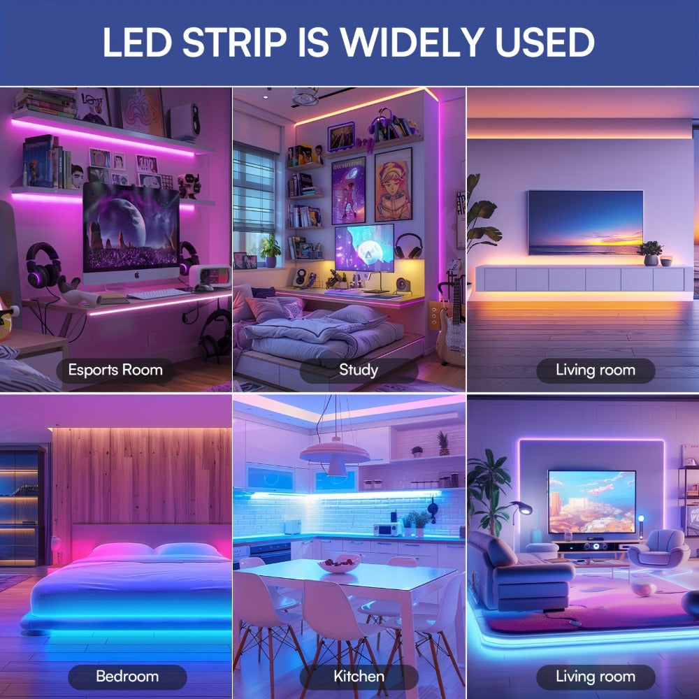 LED Strip Light RGB 200ft Kit with App and IR Remote Control, Music Sync, Timer and Dimmable Color Modes