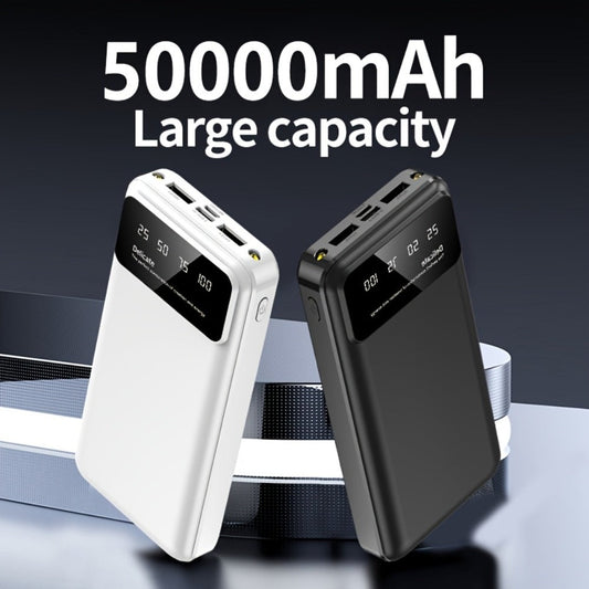 Power Bank 50000mAh with Dual USB Ports, Digital Battery Display and Three Color Options for Travel