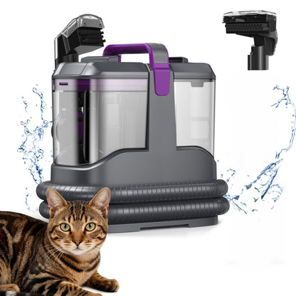 Portable Spot Cleaner for Carpet & Upholstery | Dual Brush Power Suction Stain Remover with Multifunctional Tools – Deep Cleans Sofa, Car Seats, Stairs & Pet Stains