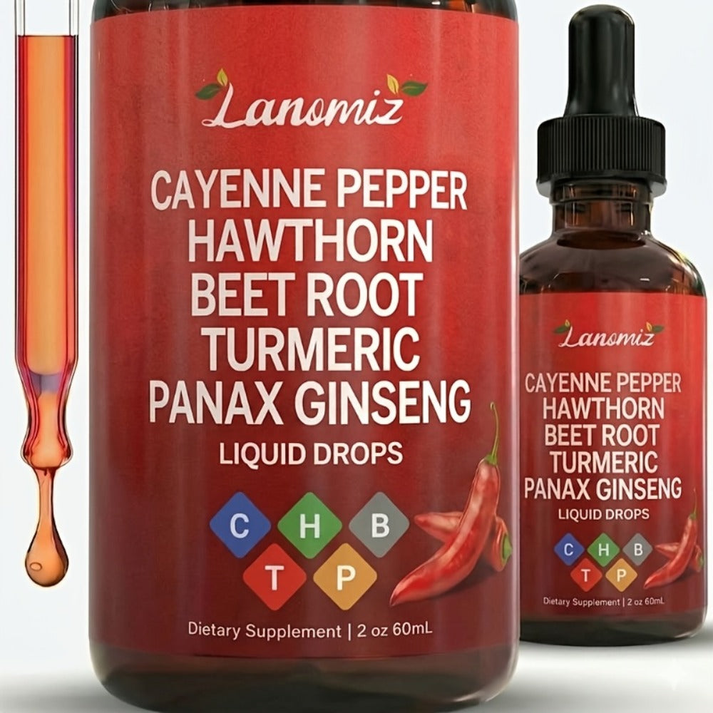 Cayenne Pepper Herbal Liquid Drops in 2-Fl-Oz Bottles with One-, Two- or Three-Bottle Options