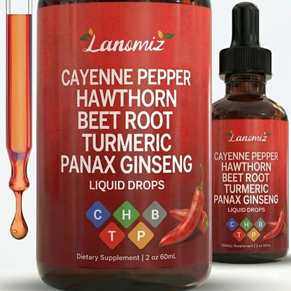 Cayenne Pepper Herbal Liquid Drops in 2-Fl-Oz Bottles with One-, Two- or Three-Bottle Options