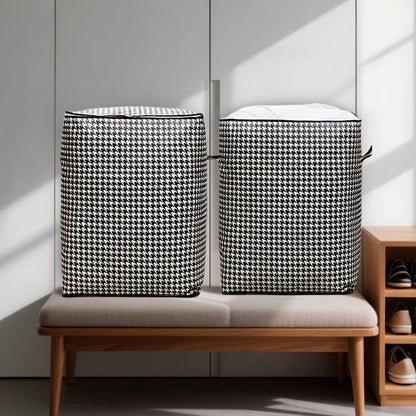 Houndstooth Lidded Storage Bins in One- or Three-Piece XXXL 55.48-Gallon Options with Carry Handles