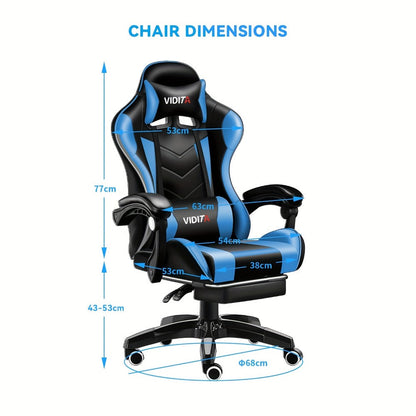 Big and Tall Tall Gaming Chair with Footrest and Lumbar Support and Multiple Color Options detail image - detail view 12