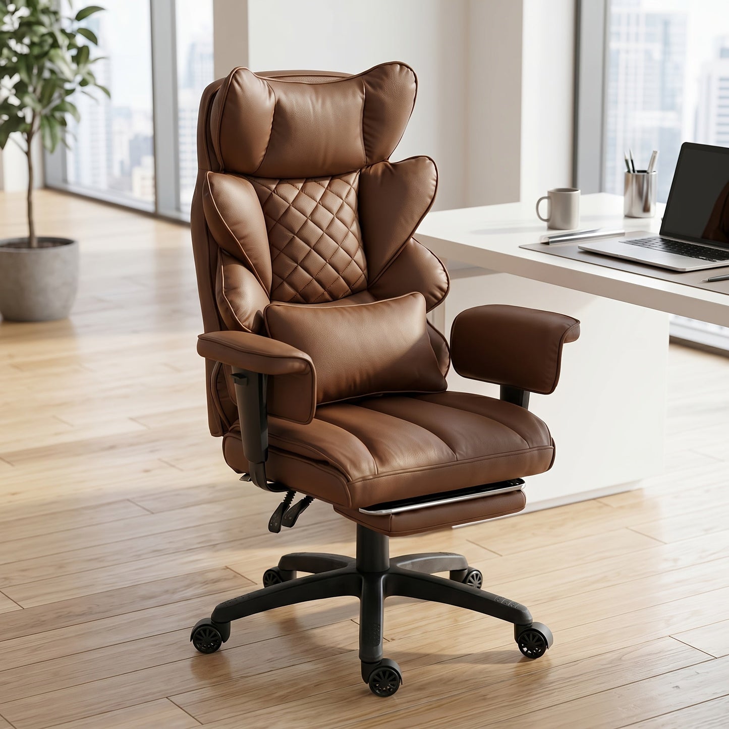 Office Chair shown in the Brown-PU option