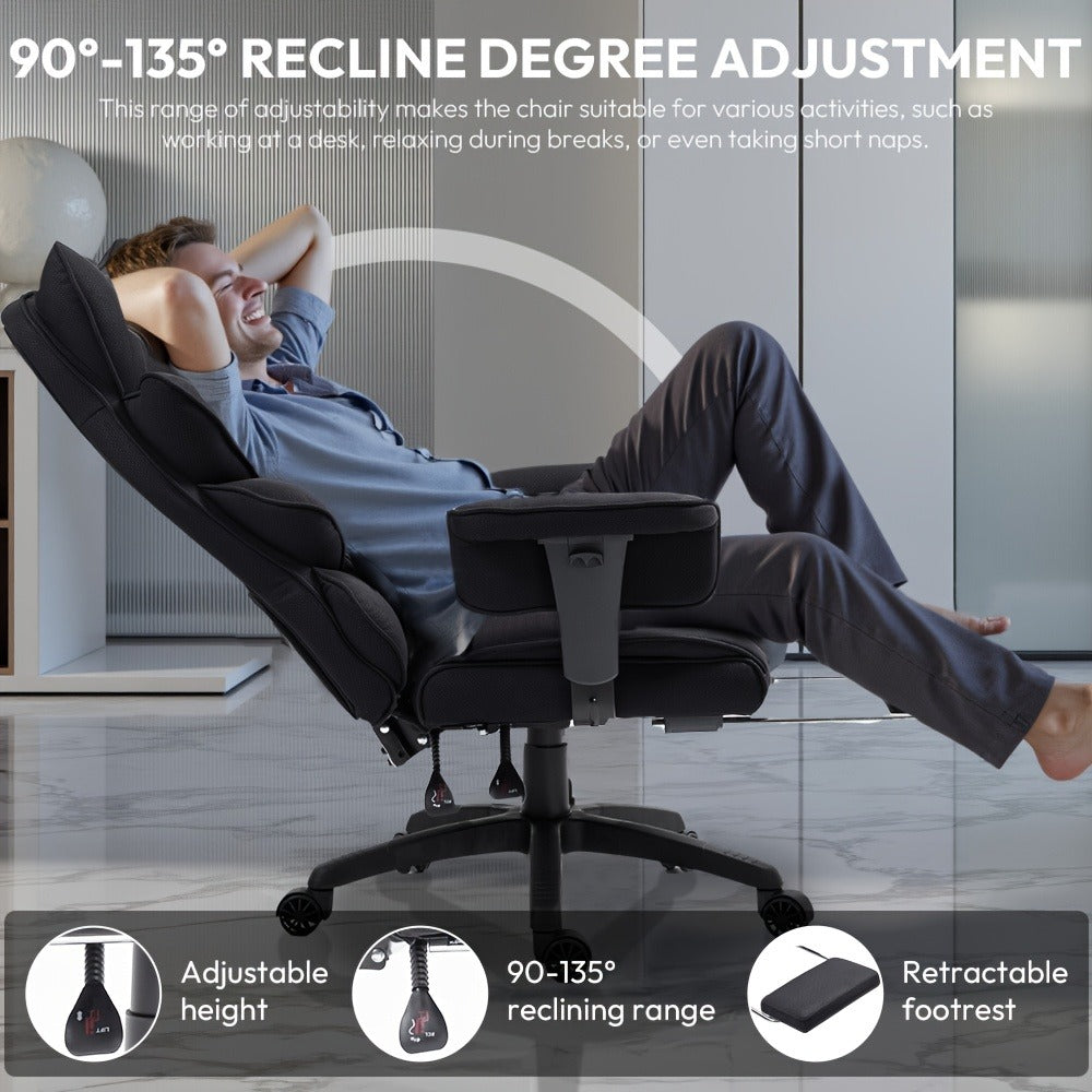 Big and Tall Tall Office Chair with Footrest and Lumbar Support and Pocket Springs detail image - detail view 11