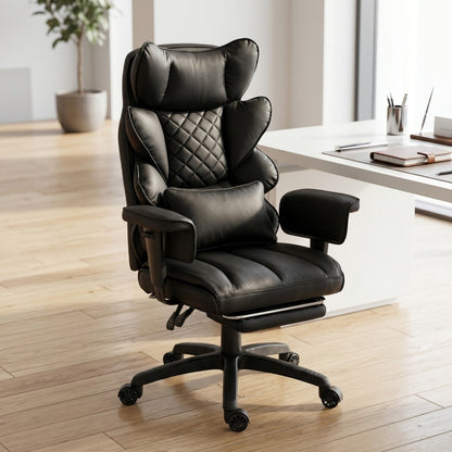 Office Chair, Big and Tall with Pocket Spring Cushion, Footrest & Lumbar Support - Swivel shown in the main product view