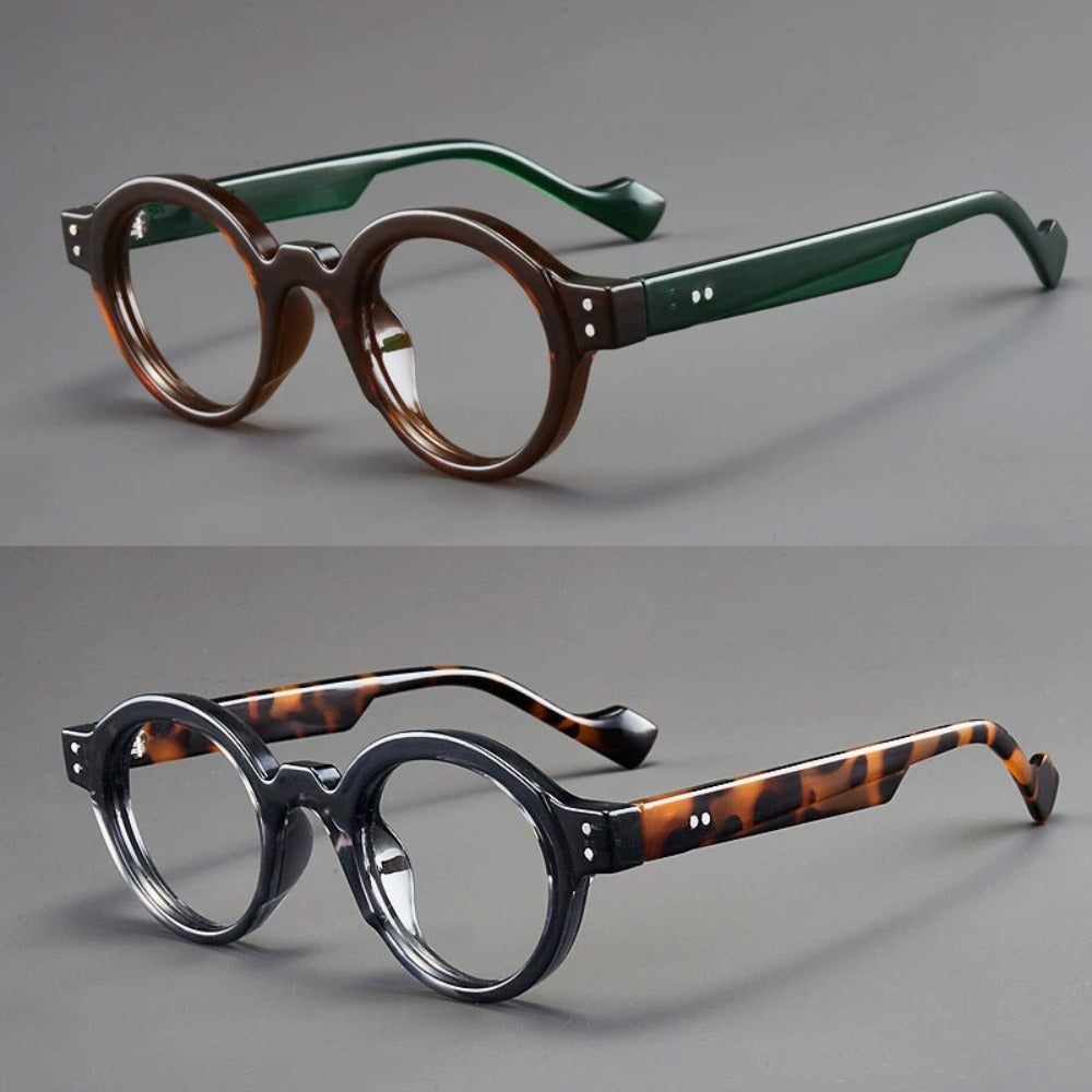Blue Light Glasses - Blocking 2 Pack Vintage Oversized Square Round Clear Lens PC Frame Unisex - product detail view 3