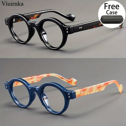 Blue Light Glasses - Blocking 2 Pack Vintage Oversized Square Round Clear Lens PC Frame Unisex - product detail view 4