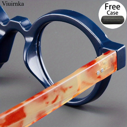 Blue Light Glasses - Blocking 2 Pack Vintage Oversized Square Round Clear Lens PC Frame Unisex - product detail view 8