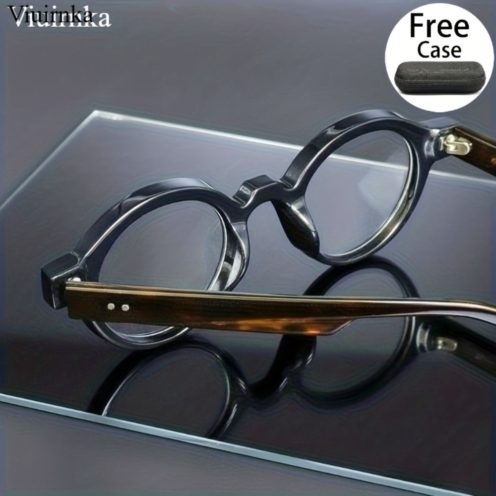 Blue Light Glasses - Blocking 2 Pack Vintage Oversized Square Round Clear Lens PC Frame Unisex - product detail view 9