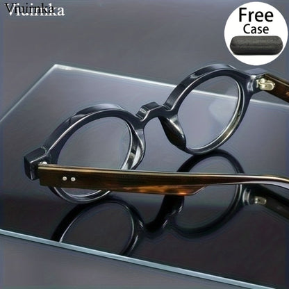 Blue Light Glasses - Blocking 2 Pack Vintage Oversized Square Round Clear Lens PC Frame Unisex - product detail view 9