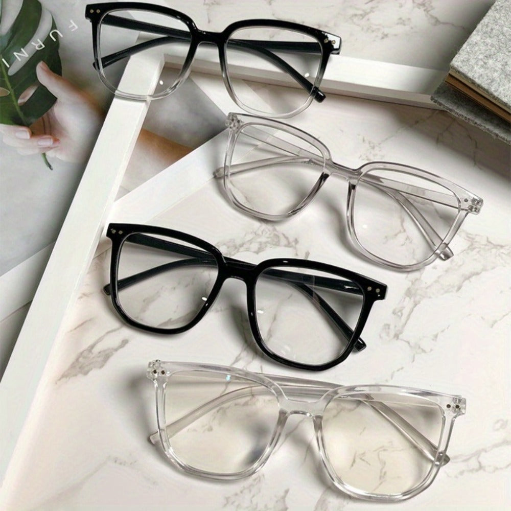 Blue Light Glasses - Blocking 3 Pack Unisex Rectangular Frame Clear Black Campus Style Anti - main product view