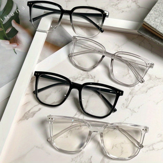 Blue Light Glasses - Blocking 3 Pack Unisex Rectangular Frame Clear Black Campus Style Anti - main product view