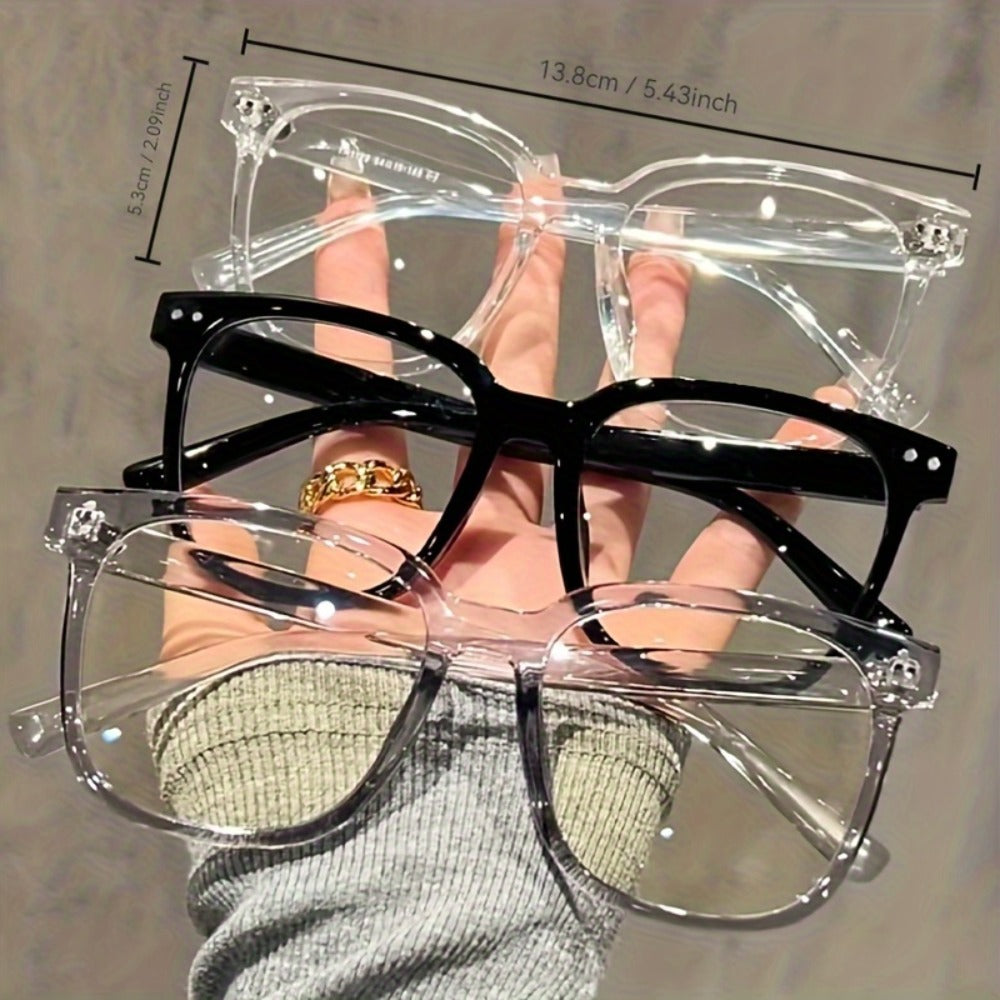 Blue Light Glasses - Blocking 3 Pack Unisex Rectangular Frame Clear Black Campus Style Anti - product detail view 10
