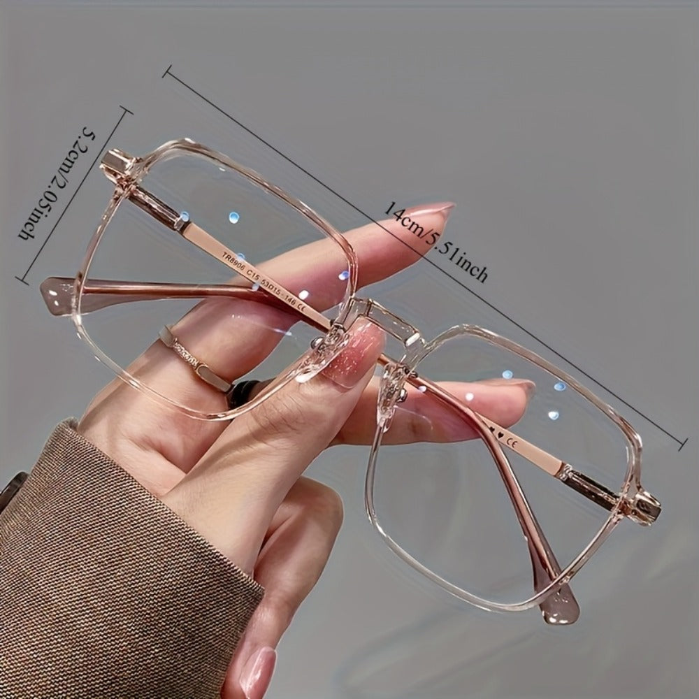 Blue Light Glasses - Blocking Clear Frame with Heart Pattern Legs - Ultra Thin Non-Prescription - product detail view 2