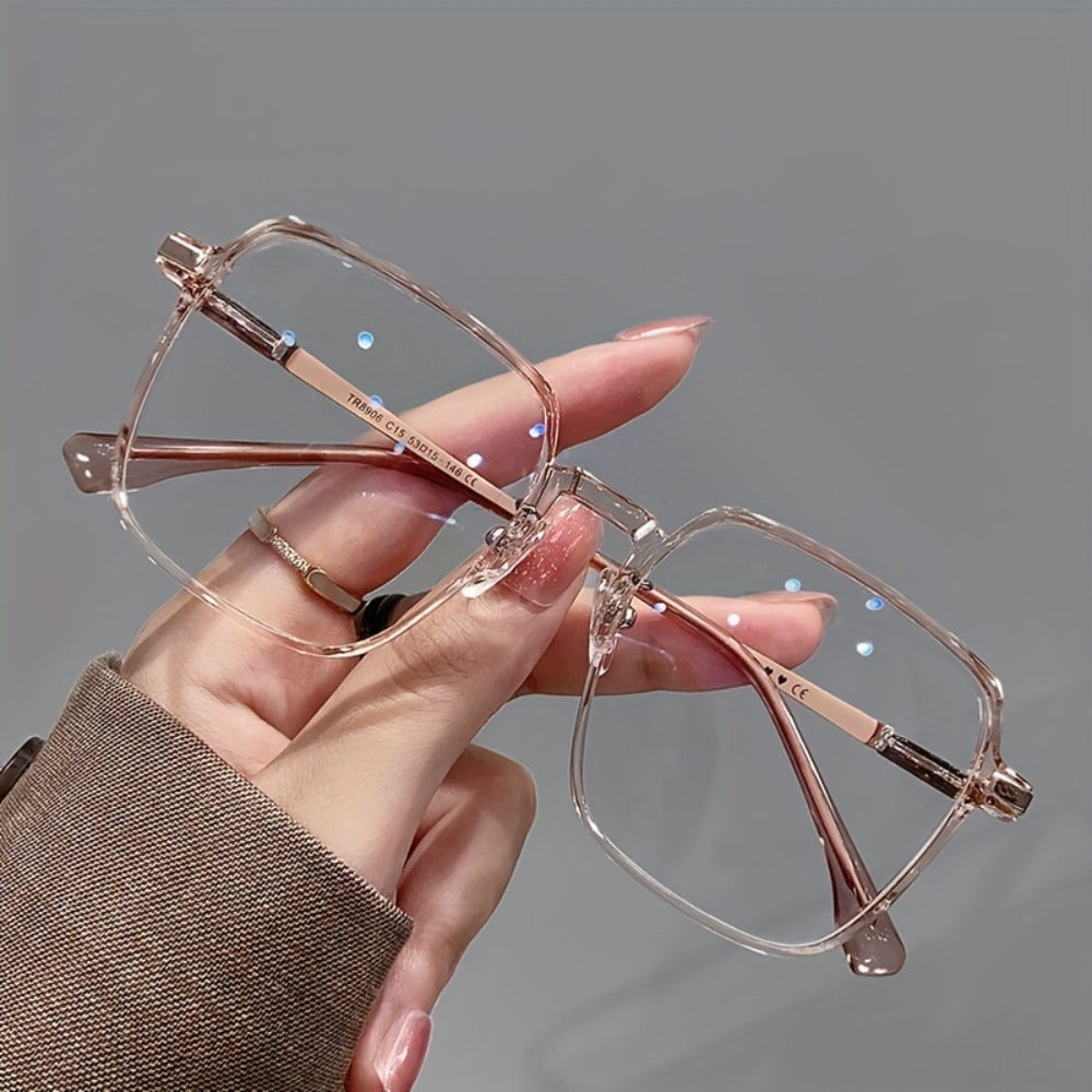 Blue Light Glasses - Blocking Clear Frame with Heart Pattern Legs - Ultra Thin Non-Prescription - product detail view 7
