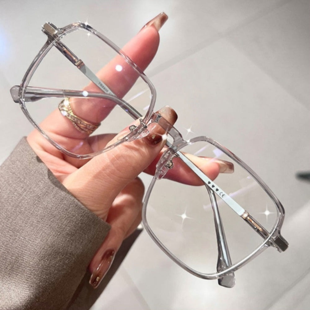 Blue Light Glasses - Blocking Clear Frame with Heart Pattern Legs - Ultra Thin Non-Prescription - product detail view 9