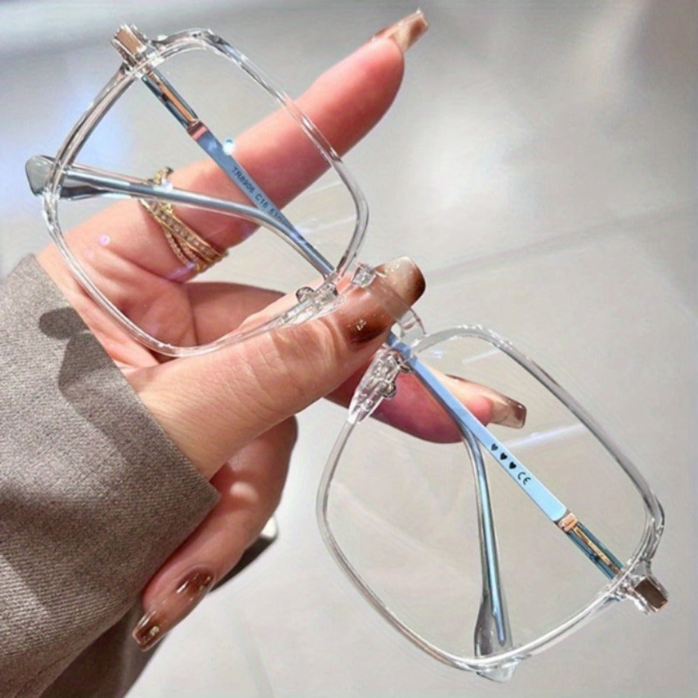 Blue Light Glasses - Blocking Clear Frame with Heart Pattern Legs - Ultra Thin Non-Prescription - product detail view 10