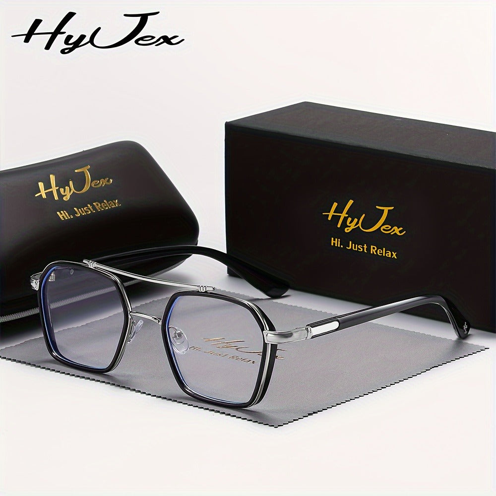 Blue Light Glasses - Blocking Double Beam Metal Frame Non-Prescription Plain Lenses Lightweight - product detail view 4
