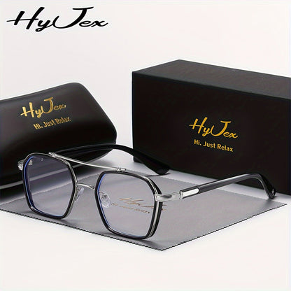 Blue Light Glasses - Blocking Double Beam Metal Frame Non-Prescription Plain Lenses Lightweight - product detail view 4